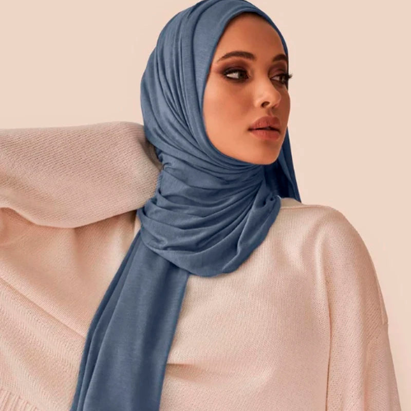 Soft Modal Jersey Hijab – Long Shawl & Turban Wrap
