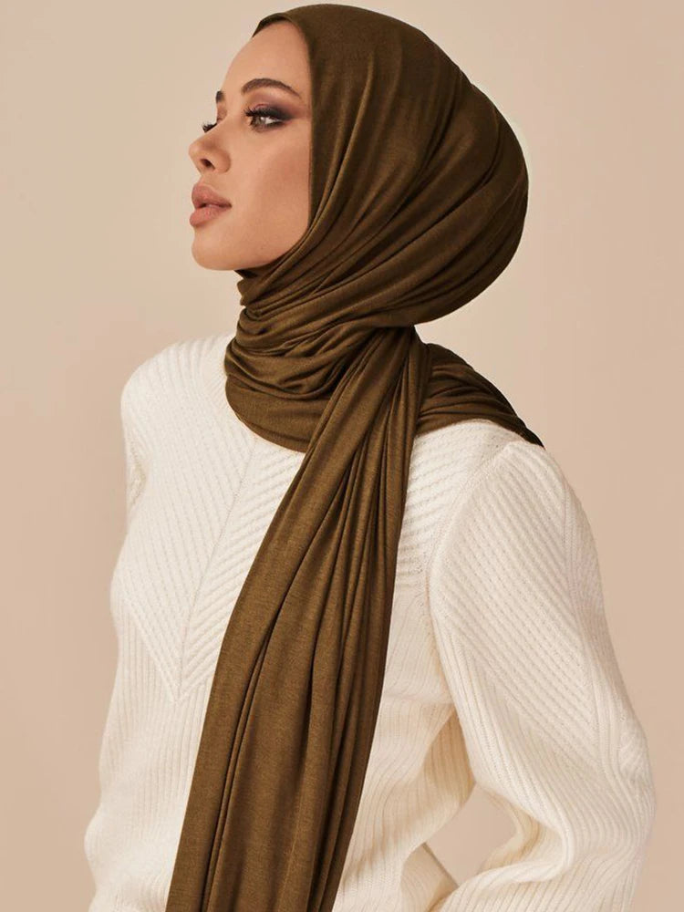 Soft Modal Jersey Hijab – Long Shawl & Turban Wrap